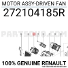 Renault Duster 1.2/1.3Tce 1.5Dcı 1.6Sce 2017- Kalorifer Motoru 180W 3600Rpm 12V (Oem No:272104185R)
