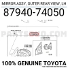 Toyota Iq Elektrikli Katlanır Ayna 2009-2014 Astarlı Sinyalli Sol (Oem No:8794074050)