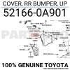 toyota corolla- cross- 2022-2024  arka tampon sağ dodık delıklı sıyah (tw) Oem No (521650A901)