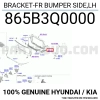 Hyundai Staria 2022-2024 üst sol tampon bağlantı braketi Oem No (865B3CG000)