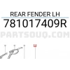 Renault Fluence 2009- Arka Çamurluk Sol Oem No (781017409R)
