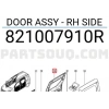 Renault Dokker 2012- Sürgülü Kapı Camlı Sağ Oem No (821007910R)