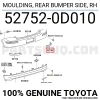 Toyota Yaris Arka Tampon Bandı Sağ 2003-2005 (Oem No:  527520D010)