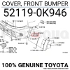 Toyota Hilux Ön Tampon Sis Ve Dodik Delikli 2004- (Oem No:  521190K946)