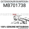 Mitsubishi L300 Arka Tampon Köşesi Sağ 1988-1997 (Oem No:  Mb701738)