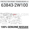 Nissan Pathfinder Ön Çamurluk Davlumbazı Arka Parça Sol 1999-2004  (Oem No:  638432W100)