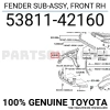 Toyota Rav 4 Ön Çamurluk Dodik Delikli Sağ 2001 2002- (Oem No:  5381142160)