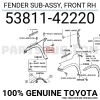 Toyota Rav 4 Ön Çamurluk Sinyalli Kaplama Delikli Sağ 2006- (Oem No:  5381142220)