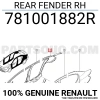 Renault Fluence Arka Çamurluk  Sağ 2009- 2016- (Oem No:  781001882R)