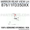 Kia Rio Dış Ayna Manuel Sol 2005  (Oem No:  87611Fd350Xx)