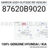 Hyundai İ10 Dış Ayna Elektrikli Isıtmalı Sinyalli Sağ 2013-2016 (Oem No:  87620B9020)