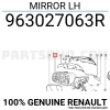 Renault Megane/Fluen Ayna Elektrikli Isıtmalı Sıinyalli Sensörlü 9 Pin Sol 2009-  (Oem No:  963027063R)