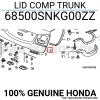 Honda Civic Bagaj Kapağı Sedan 2006-2010 (Oem No:  68500Snkg00Zz)