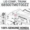 Honda City Bagaj Kapağı Logo Yuvalı 2009-  (Oem No:  68500Tm0G00Zz)