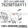Honda Crv Elektrikli Katlanır Ayna 2013-2016 Astarlı Sinyalli Sol (Oem No:76258T0Ay11)