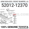 Tampon Demiri Corolla Ae92 Ön Sol Oem No: 52012-12370