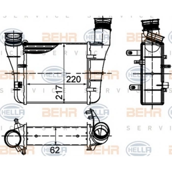 A4 2004 2008 Turbo Radyatörü Sol   8Ml376899121 (Oem No:8E0145805Aa)