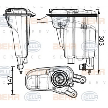 A4 A5 2008  Radyatör Yedek Su Deposu 116 680 (Oem No:8K0121403T)