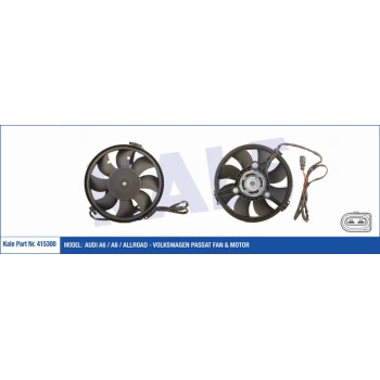 Fan Motoru Passat A4 A6 2001-2005 Alz-Awt-Avf 1.6-1.8 T-1.9 Tdi Sağ 300W 280Mm (Oem No:8D0959455R) (Adet)