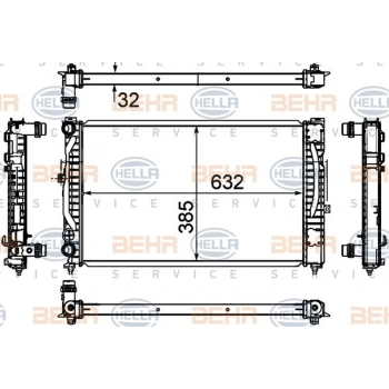 Passat A4 A6 1997 2004 Su Radyatörü Manuel (8Mk 376 720 591 (632X385Mm) (Oem No:8D0121251Q)