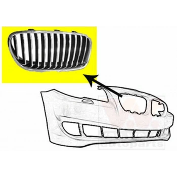 2010-2013 Bmw 5 Serı F10- Ön Panjur Sağ Nikelajlı İç Petekleri Siyah (Tw) (Adet) (Oem No:51137203650)