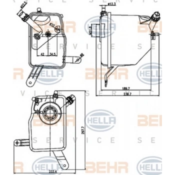 E60 61 63 64 2003 2010 Radyatör Yedek Su Deposu  (Oem No:17137542986)