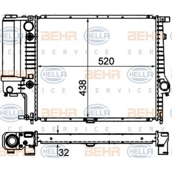 E34 91 95 Su Radyatörü  (Oem No:17111723527)