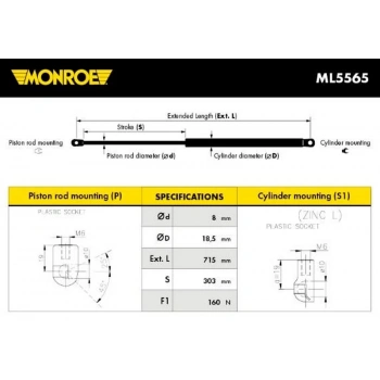 Bmw E65 E66 2001 2009 Motor Kaput Amortisörü  (Oem No:51238240596)