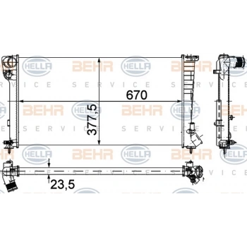 Partner Berlingo Xsara 306 1.9D Dw8 (98 02) 97 00 Su Radyatörü Kutu Içı Adet 1 (Oem No:1331Y8)