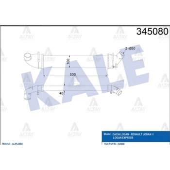 İntercooler (Ara Soğutucu) Logan I 2004-2012 1.5 Dcı (Oem No:6001548727) (Adet)