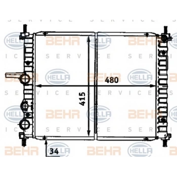 Bravo Brava Marea 96  Su Radyatörü Klimalı Mechanıc 480X415X23 (Oem No:46525657)