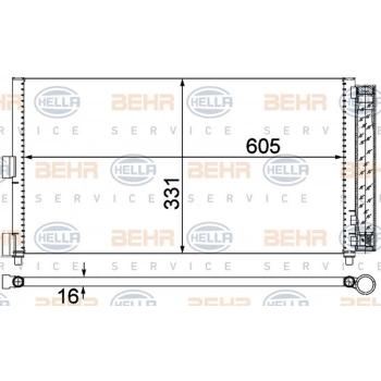 Doblo Punto 2001  Klima Radyatörü Kondenser Brazıng (Al Al) 565X301X16 Kurutucusuz (Oem No:46821270)