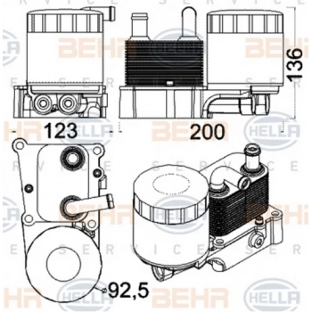 Connect Focus 2002 2007 Yağ Soğutucusu Komple Fıltrelı (Oem No:2M5Q6B624Bd)