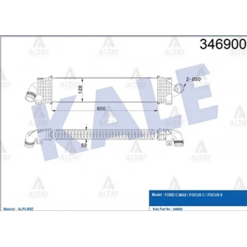 İntercooler (Ara Soğutucu) Focus Iı 2004-2011 C-Max 2003-2010 1.6 Tdcı-2.0 Tdcı (Oem No:3M5H9L440Ae) (Adet)