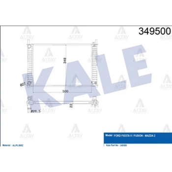 Su Radyatörü Mekanık Fiesta V 2001-2008 Fusion 2002-2010 1.4 Tdcı M-T (Oem No:1141491) (Adet)