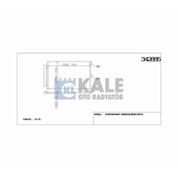 Radyatör Klima Bt-50 06= 2.5Td  Ranger  99-06 3.0 Td 06= (1 Adet) (Oem No: Um65-61-480A)