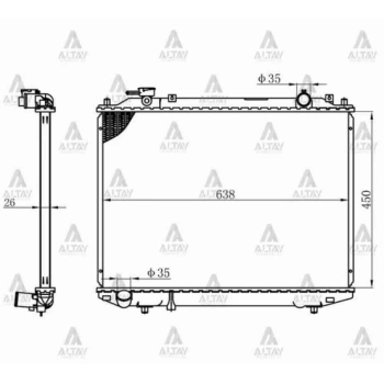 Su Radyatörü B-2500 1997-2005 Bt-50 2005 Sonrası  4X4 Ford Ranger 1996-2006 2006 Sonrası  4X4 26Mm (Mt) (Oem No:Wl21-15-200Ab) (Adet)