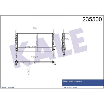 Su Radyatörü Mekanık Transit 2009-2014 V347 2.2 Tdcı-2.4 Tdcı M-T (Oem No:6C118005Cd) (Adet)