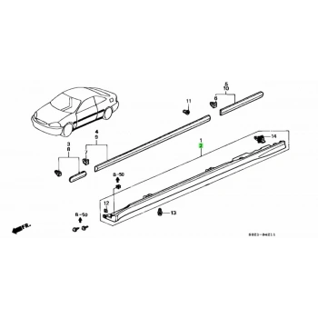 Marşpiyel Bakaliti Civic (Komple)  1996-2000 Hb. Sol (1 Adet) (Oem No: 71850-S03-000)