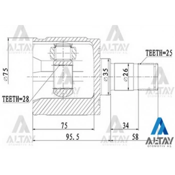 Aks Kafası İç Civic 2006 Sonrası  Sağ 25X28X35 (Oem No:44310-S0A-900) (Adet)