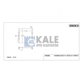 Radyatör Klima Civic  1992-1995 (1 Adet) (Oem No: 80110-Sr3-023)