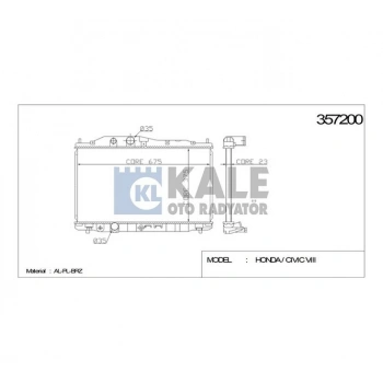 Radyatör Su Civic 2006-2012 1.6 1.8 375X678X26 (Mt) (1 Adet) (Oem No: 19010-Rna-A01)