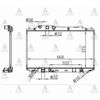 Su Radyatörü Civic 2006-2012 16Mm (At) (Oem No:19010-Rrh-901) (Adet)