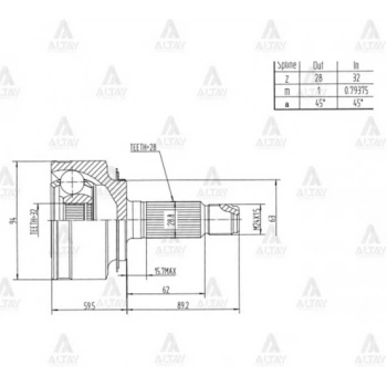 Aks Kafası Dış Crv 2002-2006 28X32X63 (Oem No:44310-Sk7-J02) (Adet)
