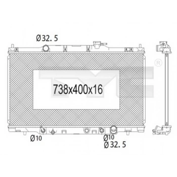 Crv 2002 2007 Su Radyatörü Otomatik 400X728X16 (Oem No:19010Ppaa51)