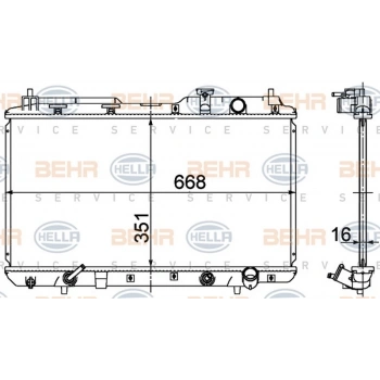 Crv 95 00 Su Radyatörü Otomatik 350X668X16 (Oem No:19010P3F901)