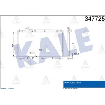 Radyatör Su Crv 2007-2012 26Mm (At) (1 Adet) (Oem No: 19010-Rzp-G51)