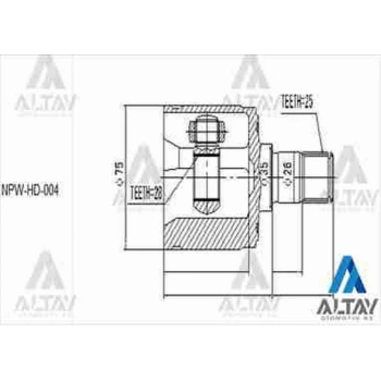 Aks Kafası İç Civic 2001-2006 Jazz Sağ 25X28X35 (Oem No:44310-S5A-J00) (Adet)