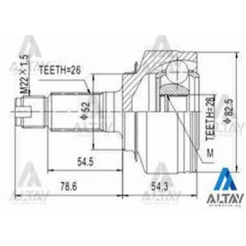 Aks Kafası Dış Jazz 2002-2008 26X28X52 (Oem No:44014-Sab-N21) (Adet)