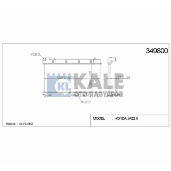 Radyatör Su Jazz 2002-2008 (Büyük Tip) 16Mm (At) (1 Adet) (Oem No: 19010-Pwa-E01)